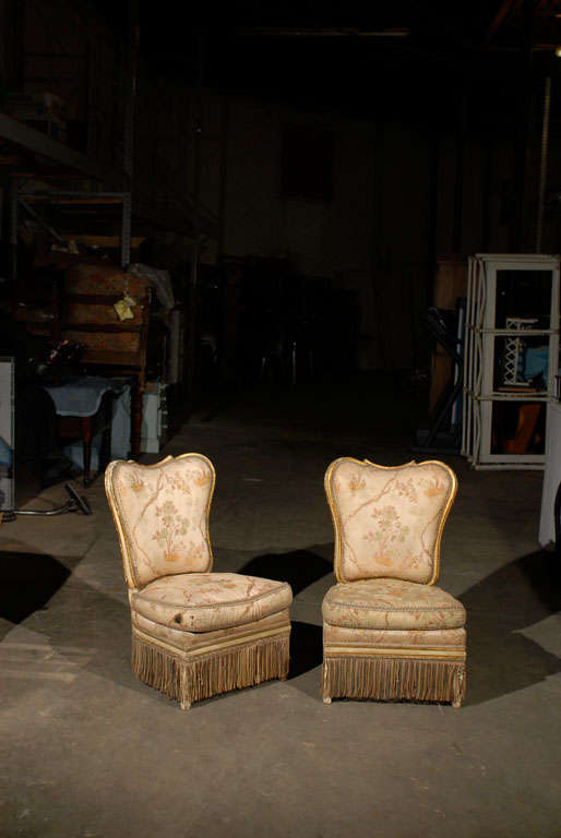 Pair of 19th Century Fireside Slipper Chairs 5
