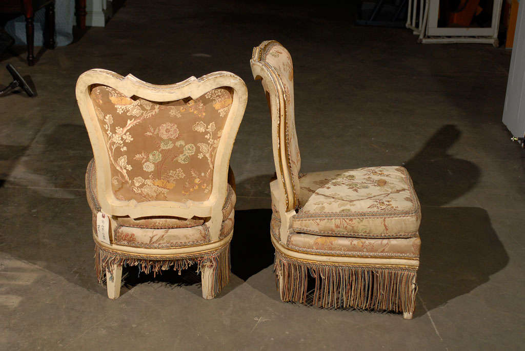 Pair of 19th Century Fireside Slipper Chairs 2
