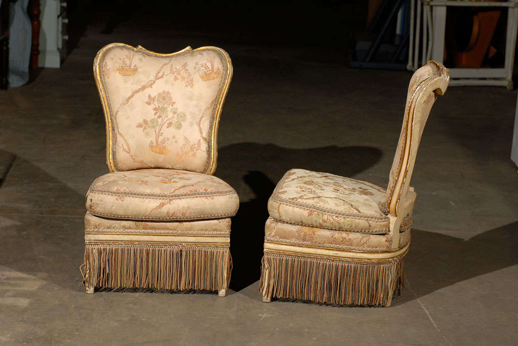 Pair of 19th Century Fireside Slipper Chairs 3