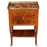 Antique French kingwood and burlwood commode.