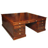 Late 18th century English Georgian mahogany partner's desk.