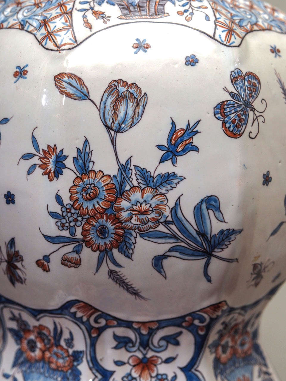 19c. Faience Vase Mounted as a Lamp For Sale 1