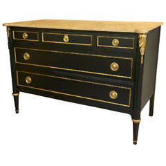 Ebonized Marble-Top Commode by Maison Jansen 4