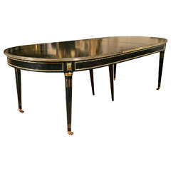 Ebony and Bronze Mounted Jansen Dining Table