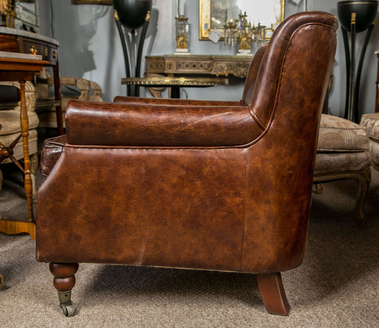 Late 20th Century Pair of Leather Armchairs