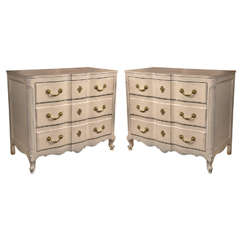 Pair of Swedish Decorated Commode Chests
