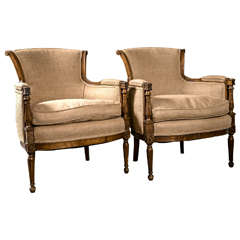 Pair of Louis XVI Style Maison Jansen Bergeres