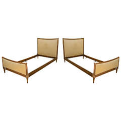 Pair of Tassel and Drapery Form Twin Beds by Maison Jansen