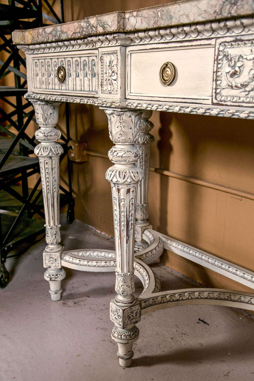 Louis XVI Style Swedish Paint Decorated Sideboard Console 2