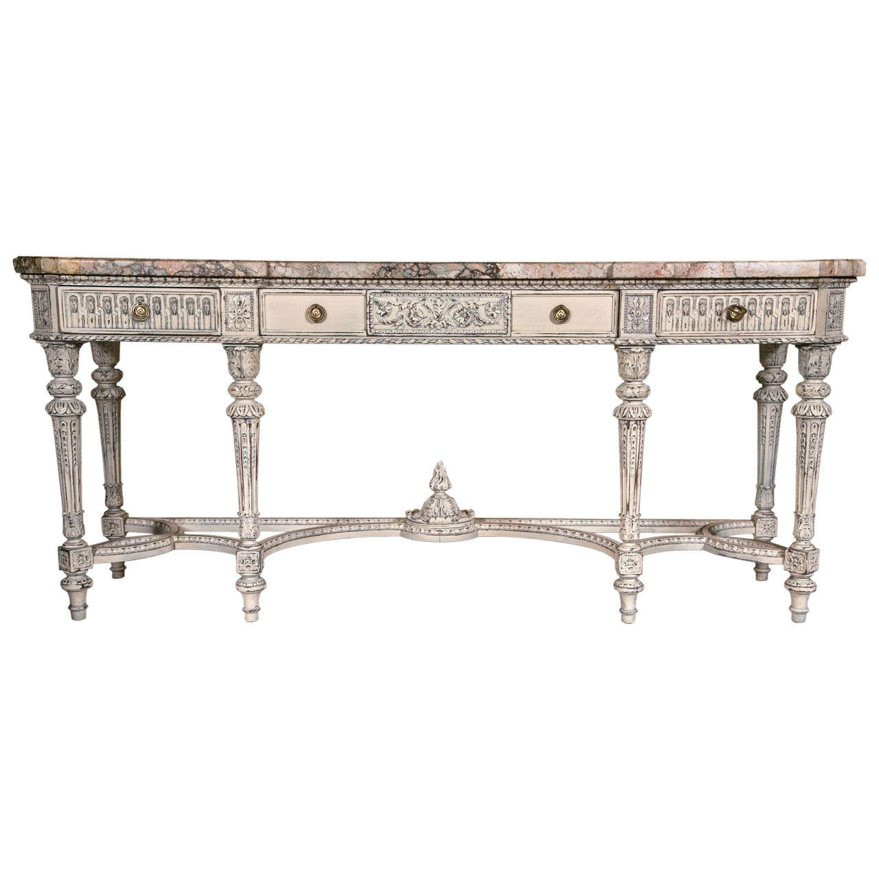 Louis XVI Style Swedish Paint Decorated Sideboard Console