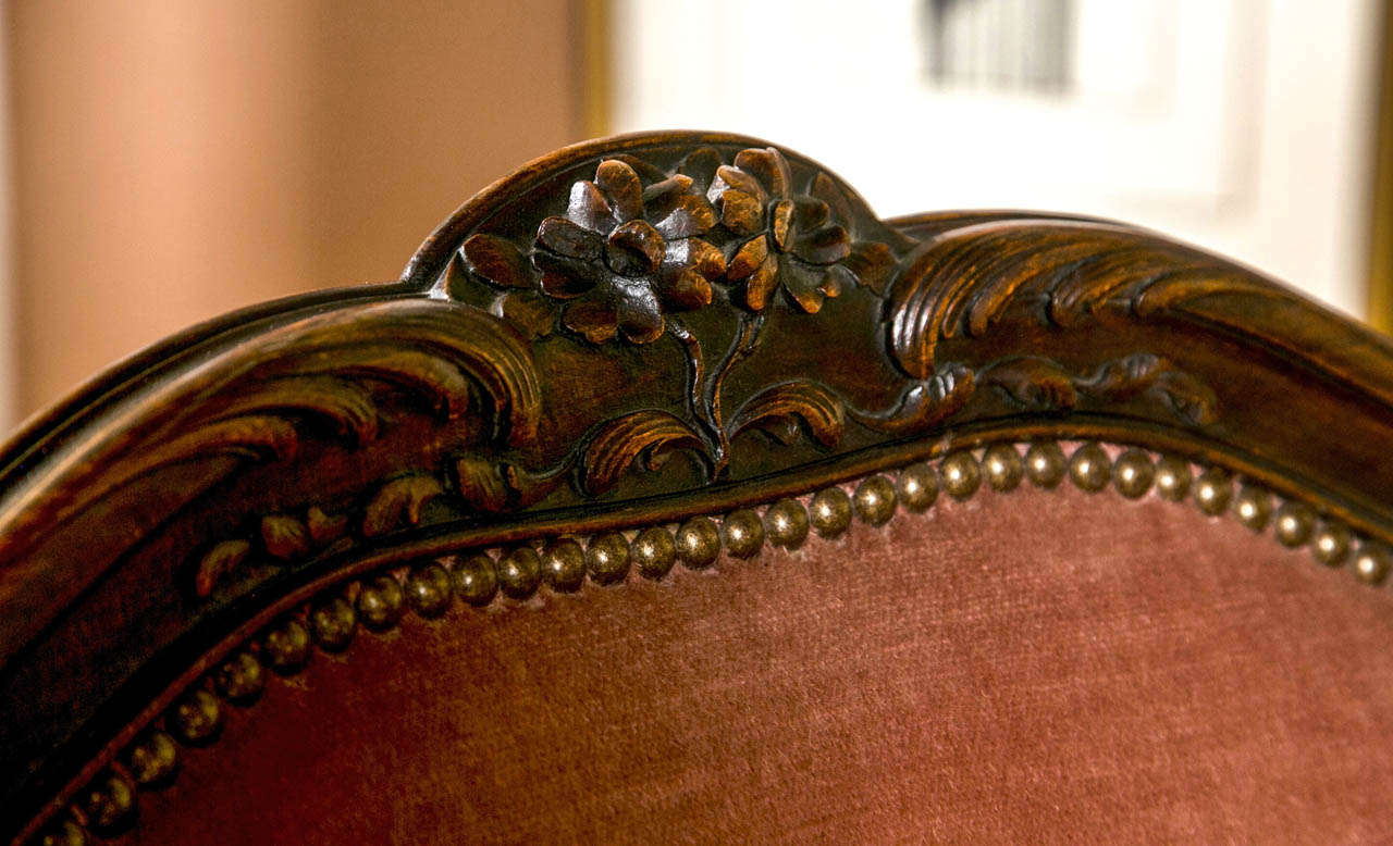 American Pair of Louis XV Style Wingback Chairs