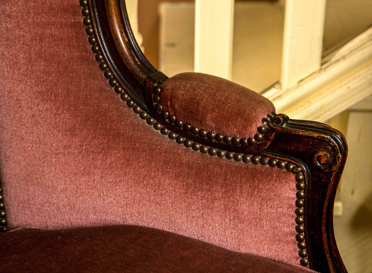 Pair of Louis XV Style Wingback Chairs In Good Condition In Stamford, CT