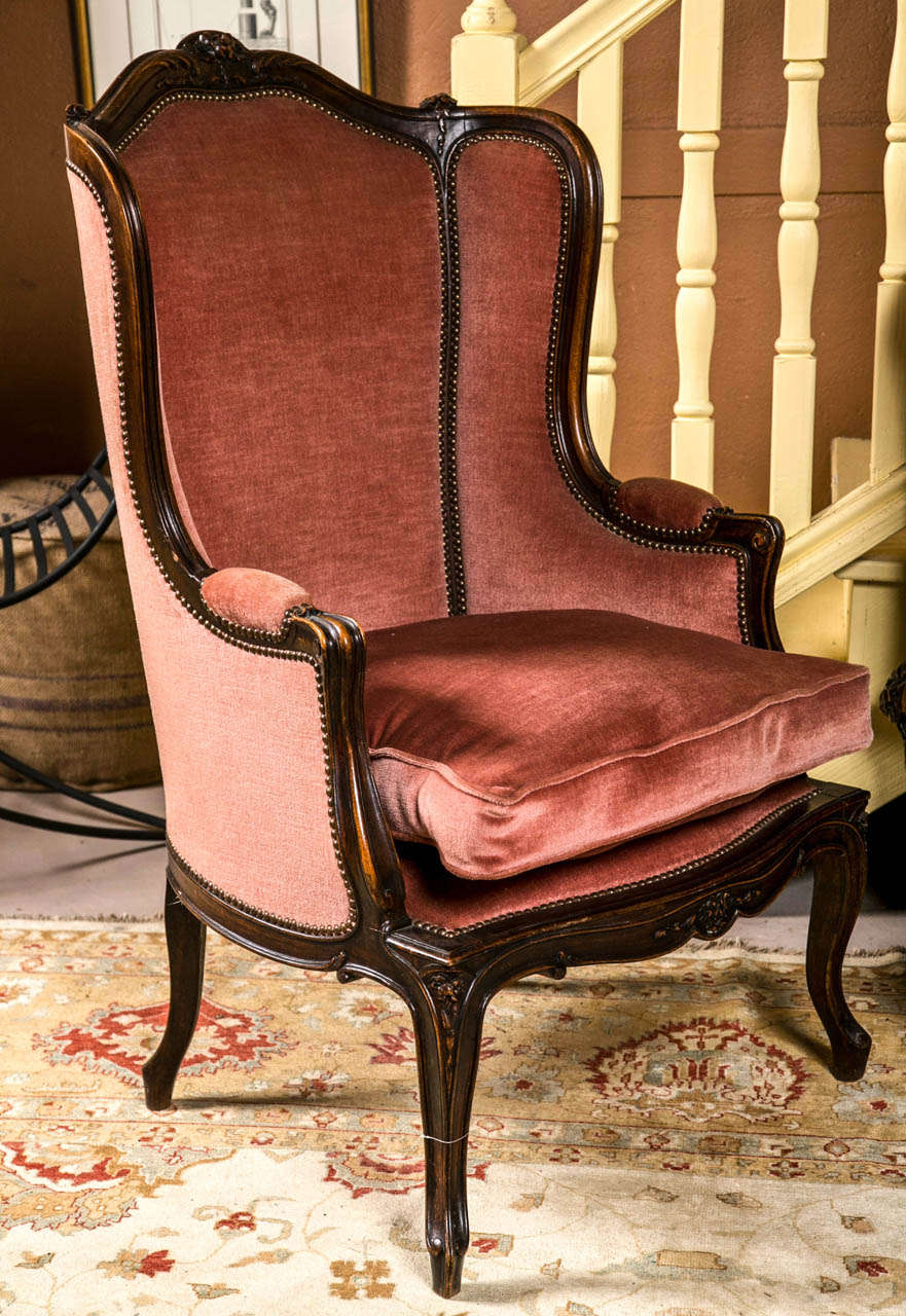 Pair of Louis XV Style Wingback Chairs 4