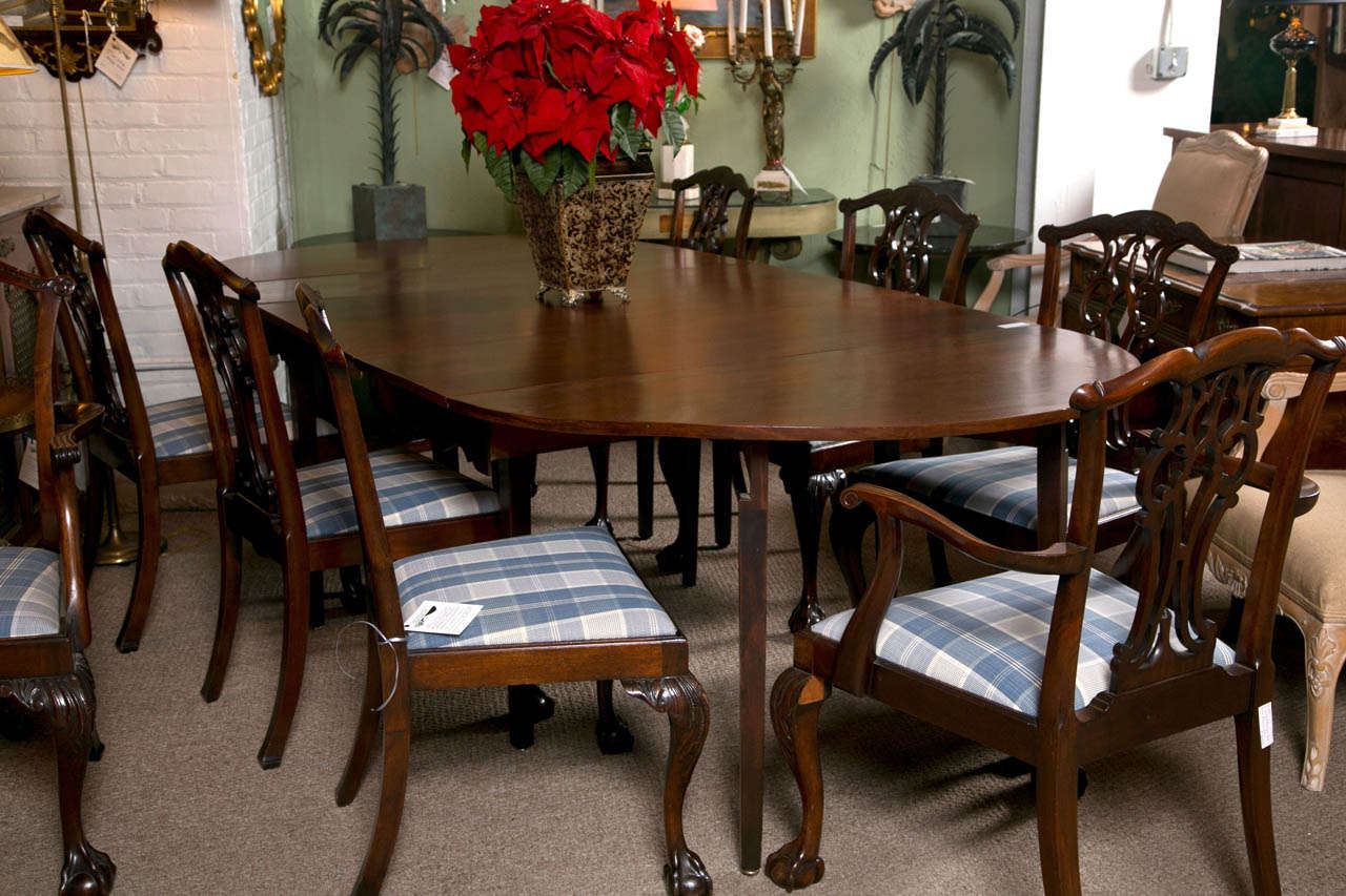 Set of Eight Chippendale Dining Chairs with Ball and Claw Feet 1
