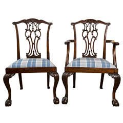 Set of Eight Chippendale Dining Chairs with Ball and Claw Feet