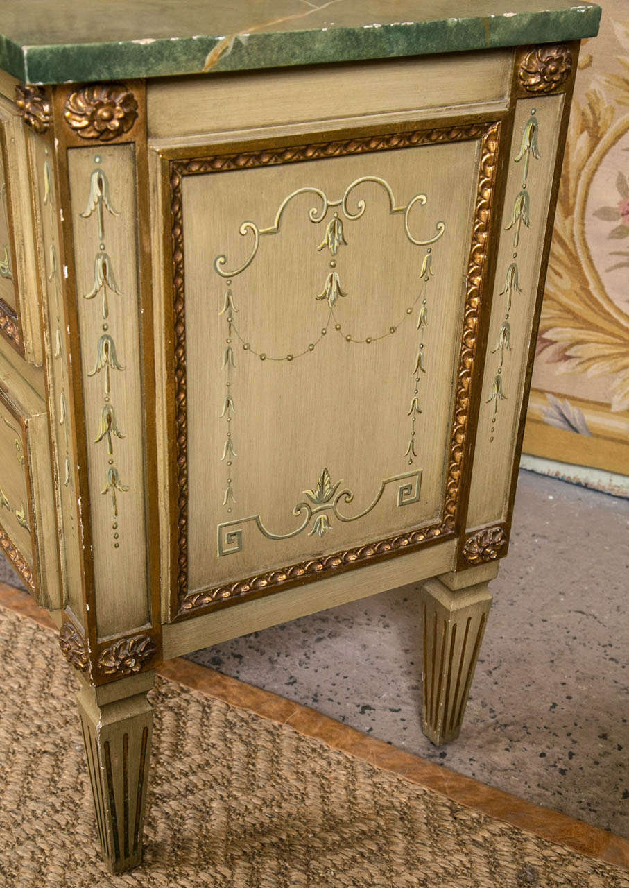 Mid-20th Century Fine Pair of Julia Gray Painted Italian Chests