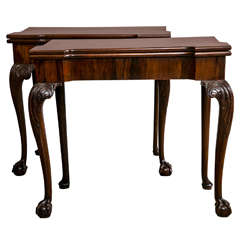 Fine Compatible Pair of English George II Card/Tea Tables Signe 3