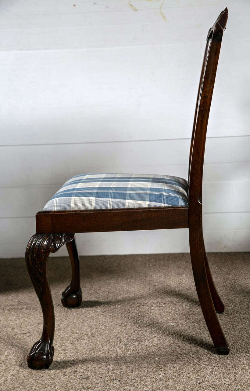 Set of Eight Chippendale Dining Chairs with Ball and Claw Feet at