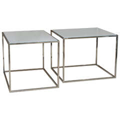 Pair "Thin Line" Side Tables by Milo Baughman