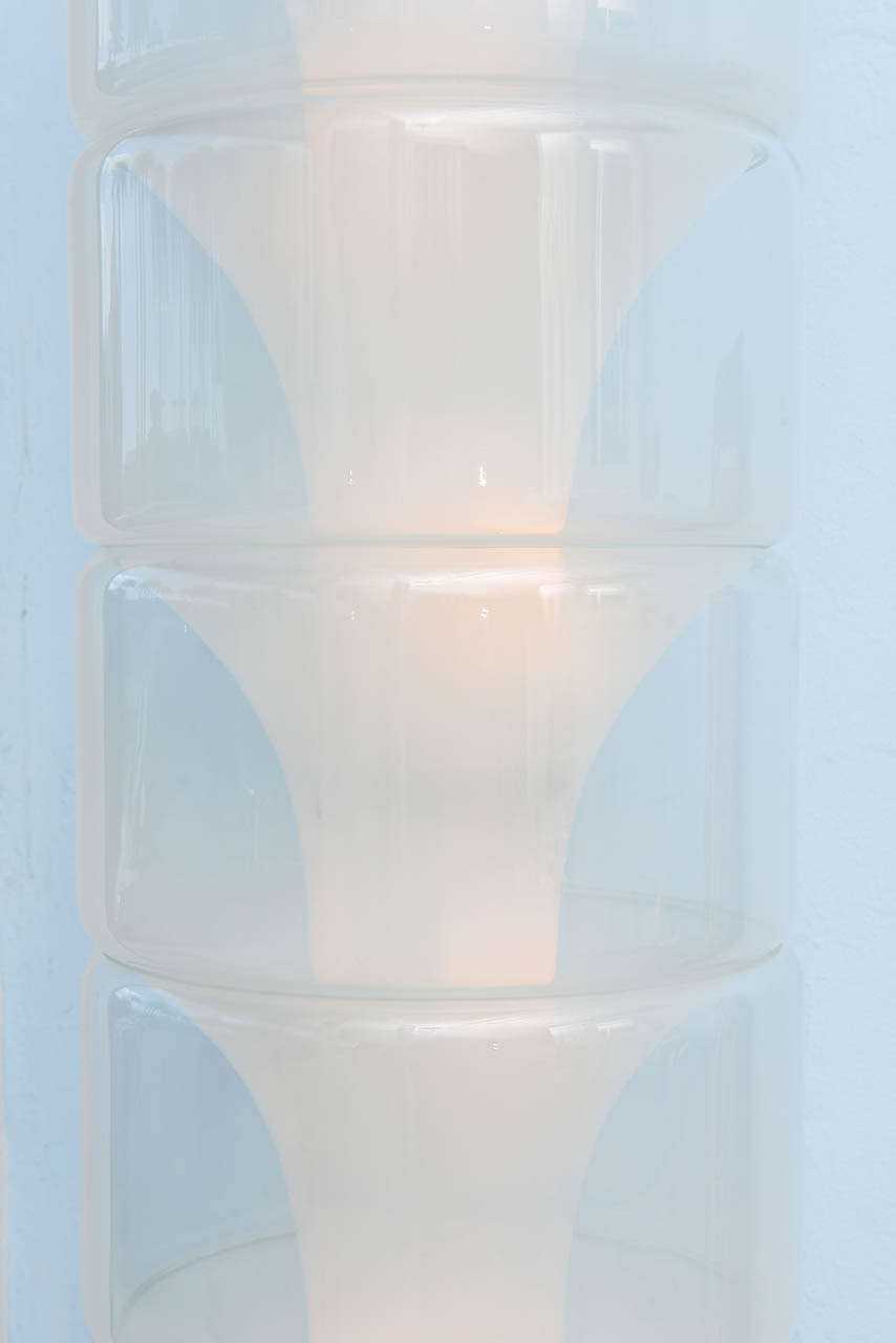Mid Century Modern Italian Mazzega Carlo Nason Sculptural Glass Floor Lamp In Good Condition In Miami, FL