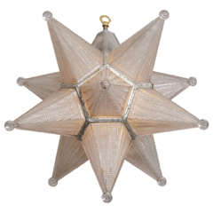 Amazing Art Deco 1920, s Glass Star Chandelier Pendant