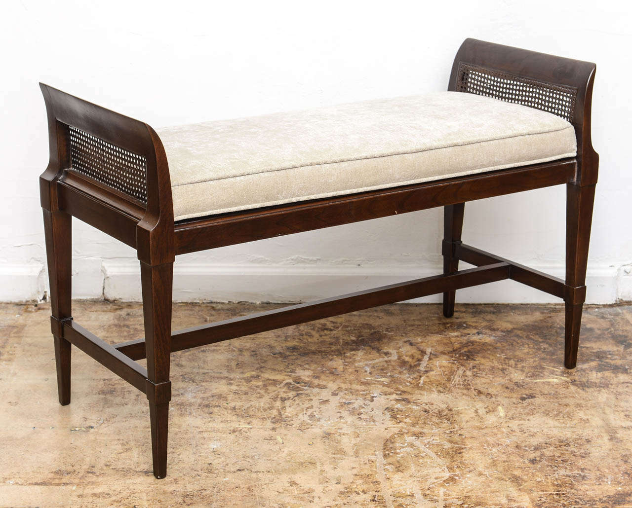 Neoclassical Revival Chic Classic Caned Sides Bench