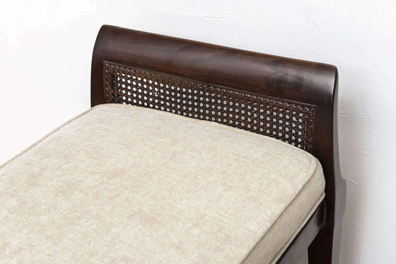 Chic Classic Caned Sides Bench In Good Condition In Miami, FL