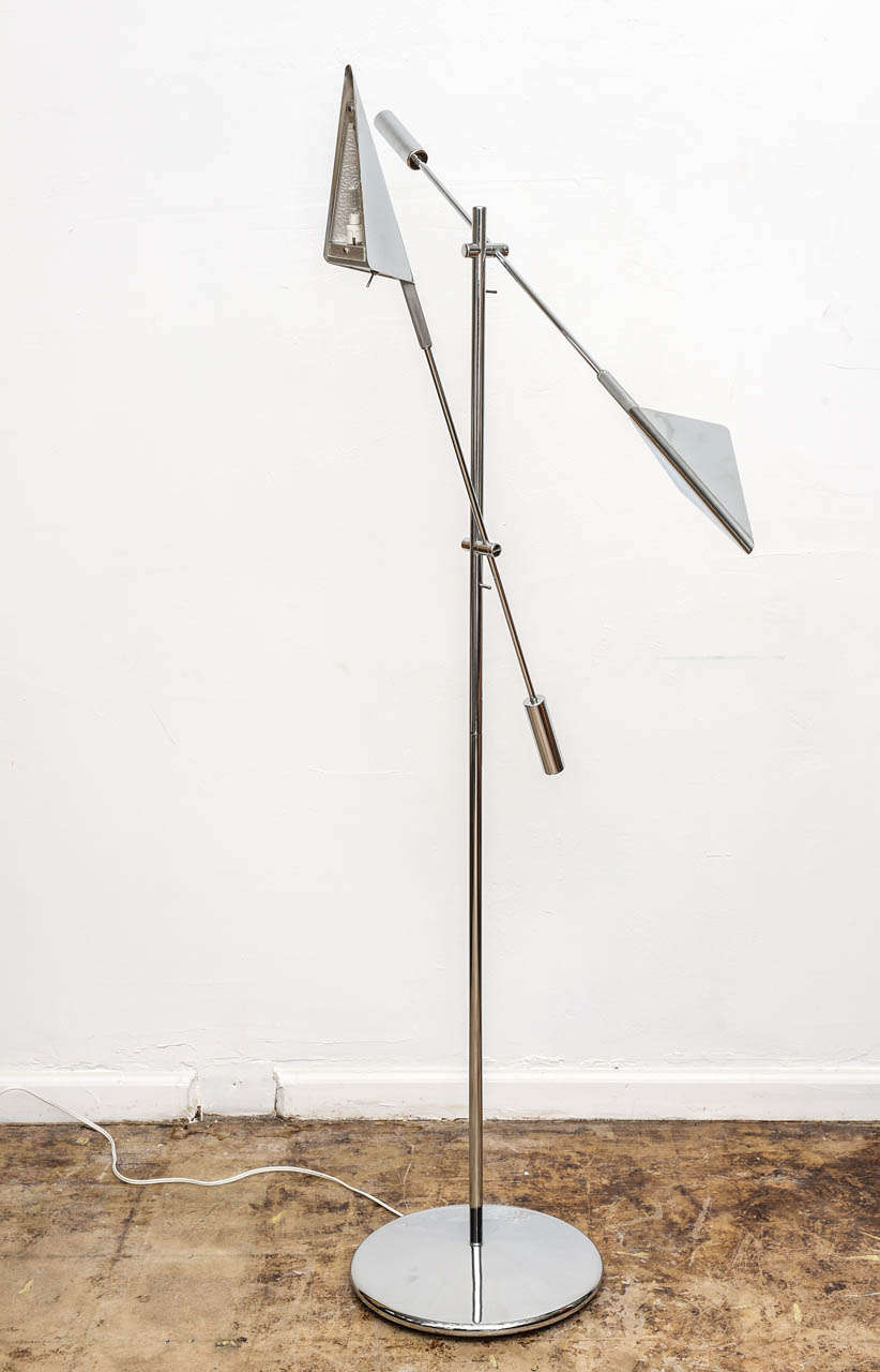 American Modernist Koch & Lowy Sleek 70s Vintage Floor Lamp