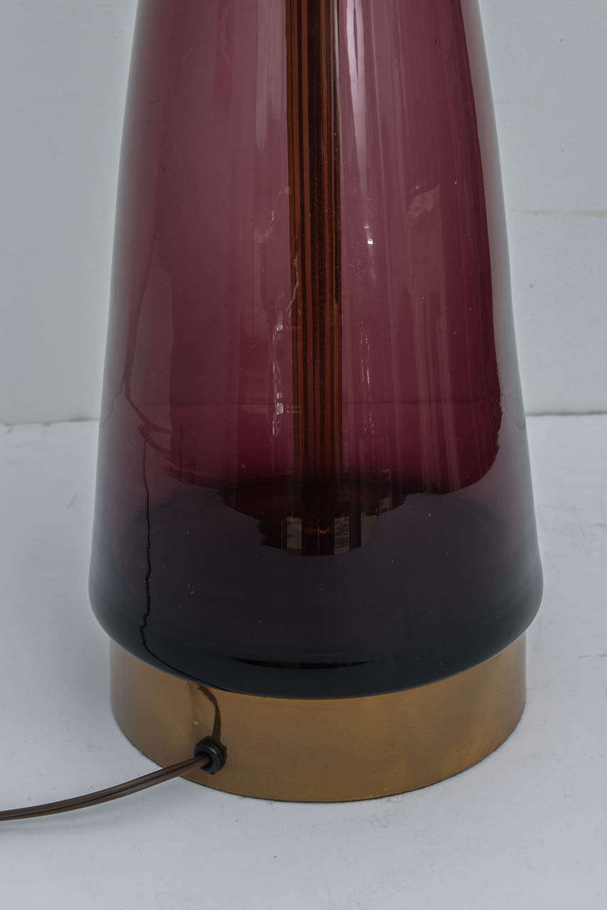 Mid-Century Modern Monumental Vintage Blenko Glass Lamp