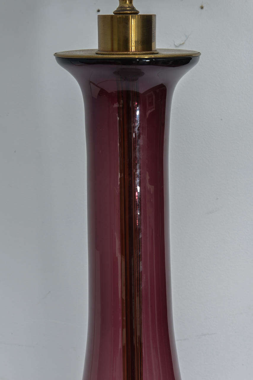 American Monumental Vintage Blenko Glass Lamp
