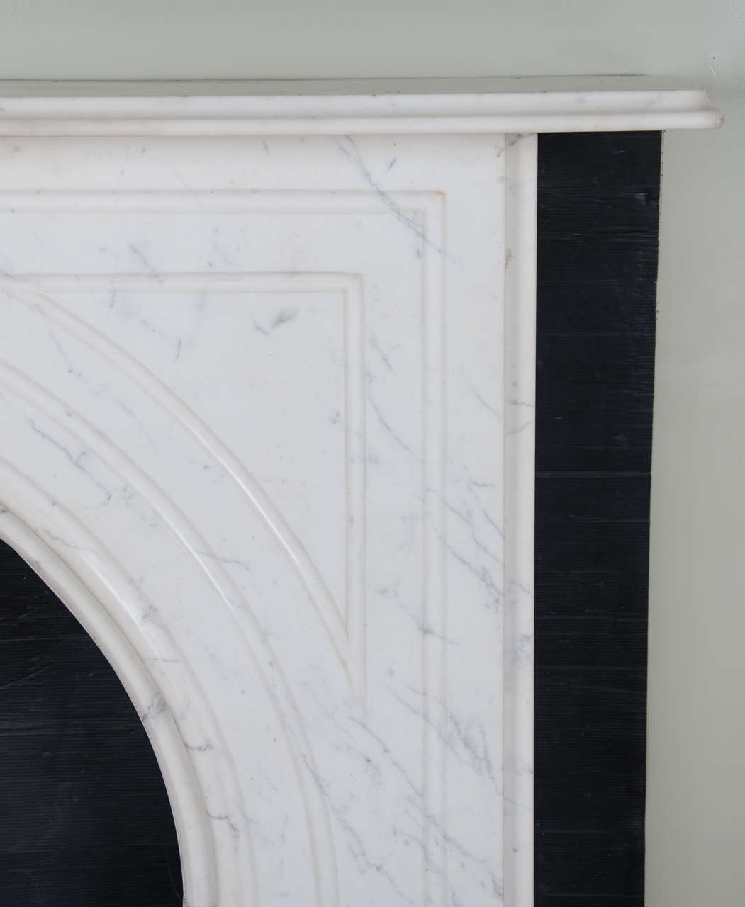 British Antique Victorian Carrara Marble Arched Fire Surround