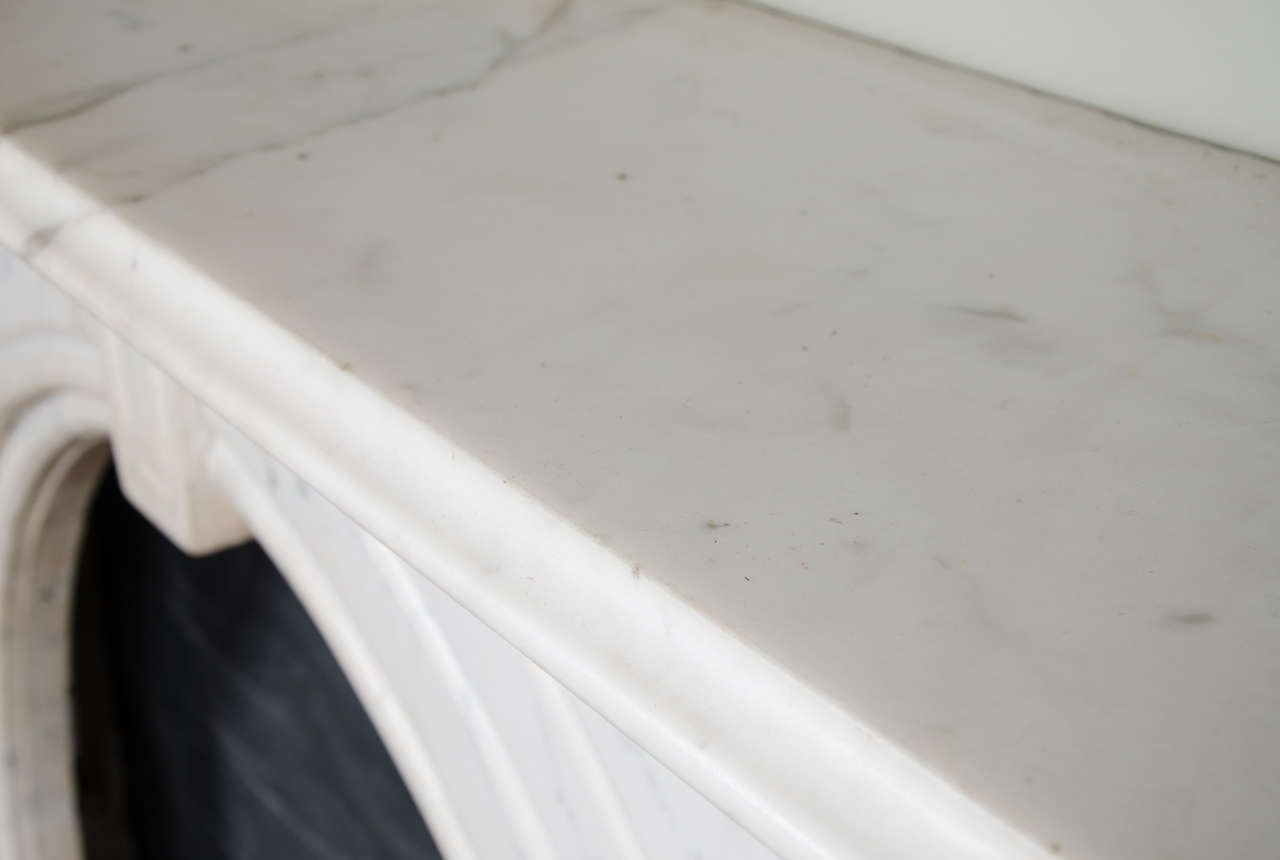 19th Century Antique Victorian Carrara Marble Arched Fire Surround