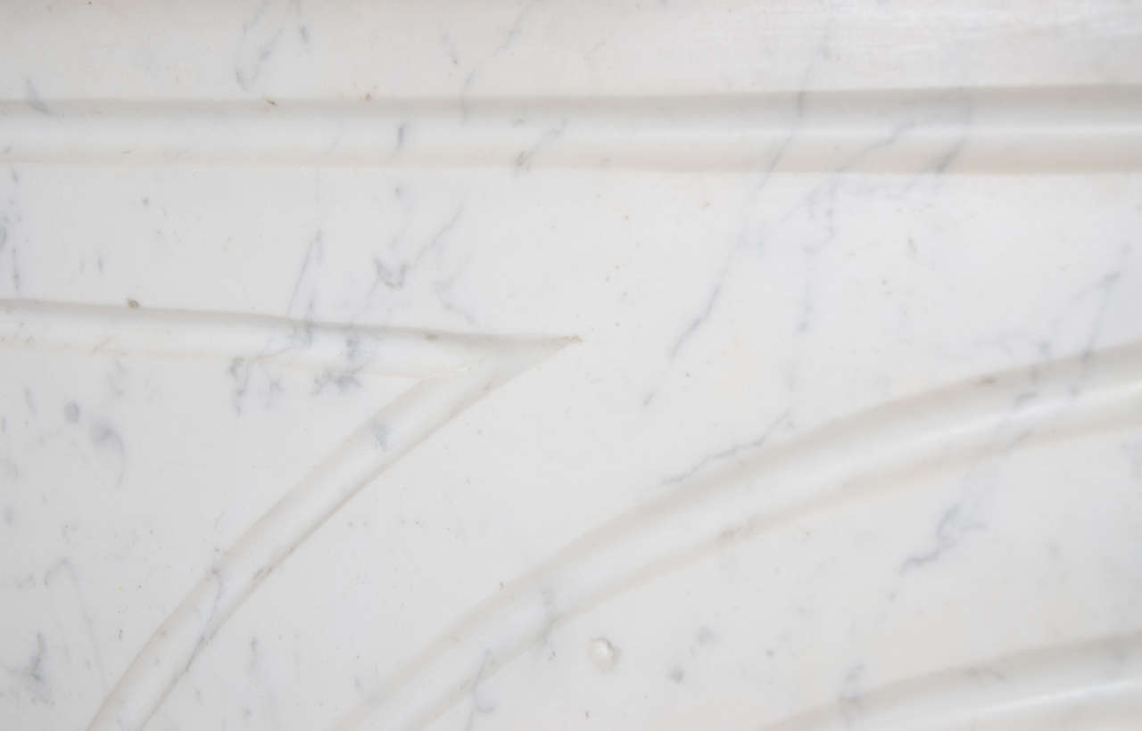 Antique Victorian Carrara Marble Arched Fire Surround 1