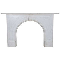 Antique Victorian Carrara Marble Arched Fire Surround