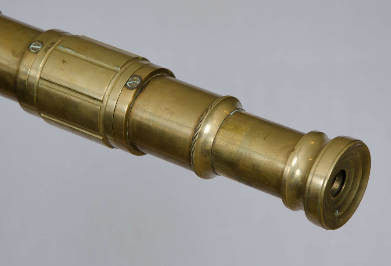 British Antique Ross of London Brass Telescope and Stand
