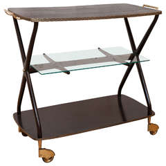 Vintage Bar Cart Attributed to Cesare Lacca