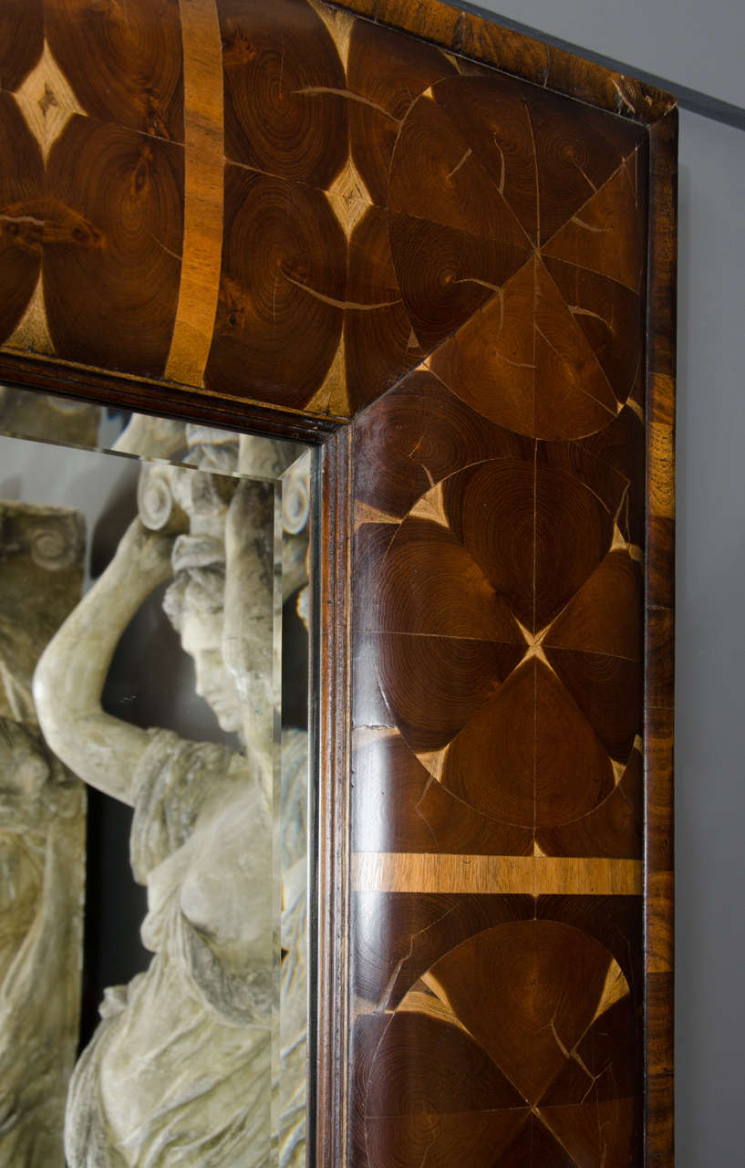 Oyster Veneer William and Mary Style Cushion Mirror 3