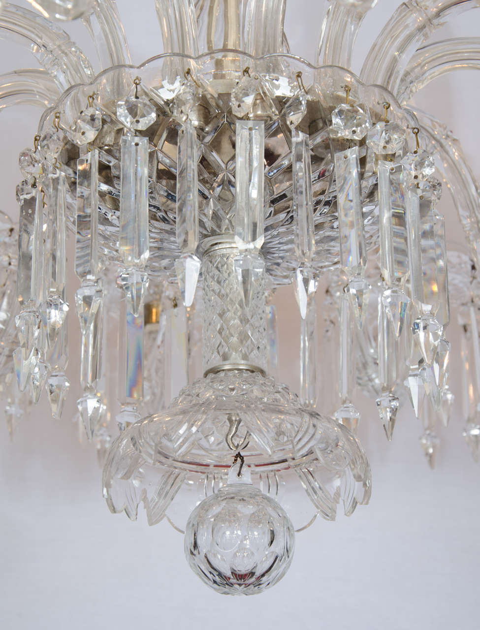 Large French 19th Century Crystal and Glass Chandelier 1