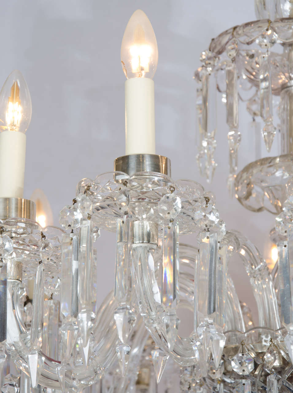 Large French 19th Century Crystal and Glass Chandelier 2