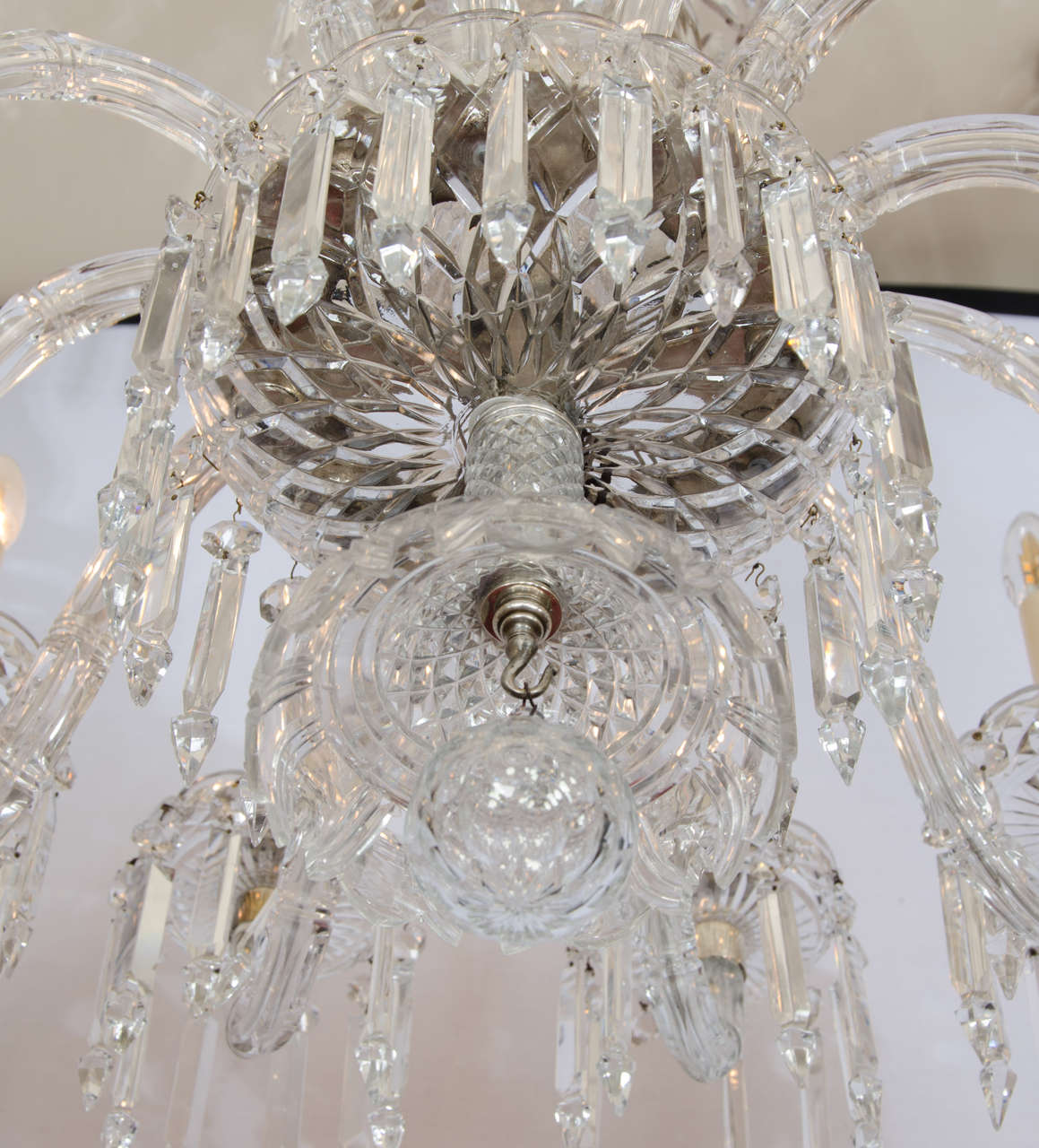 Large French 19th Century Crystal and Glass Chandelier 3