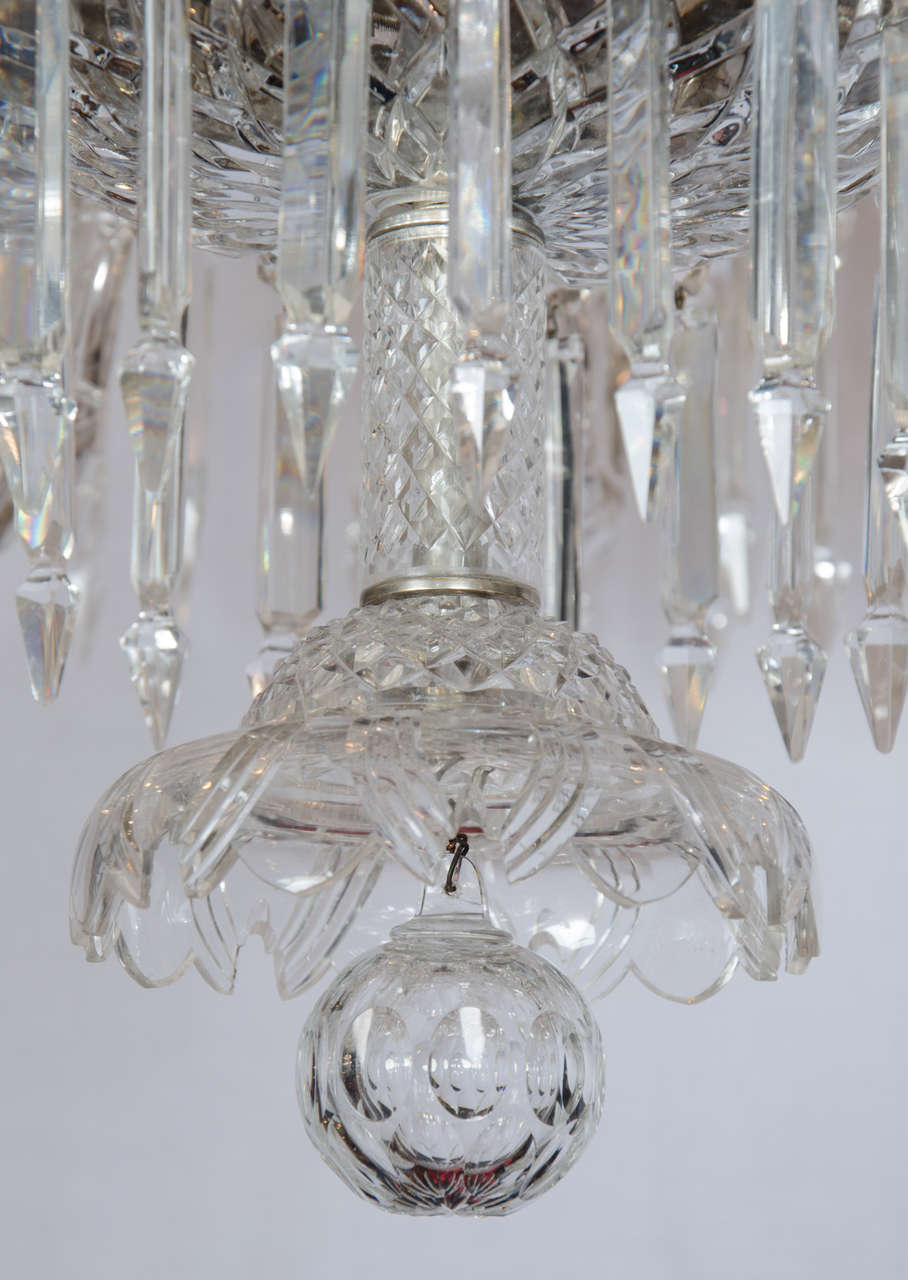 Large French 19th Century Crystal and Glass Chandelier 4