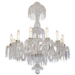 Large French 19th Century Crystal and Glass Chandelier