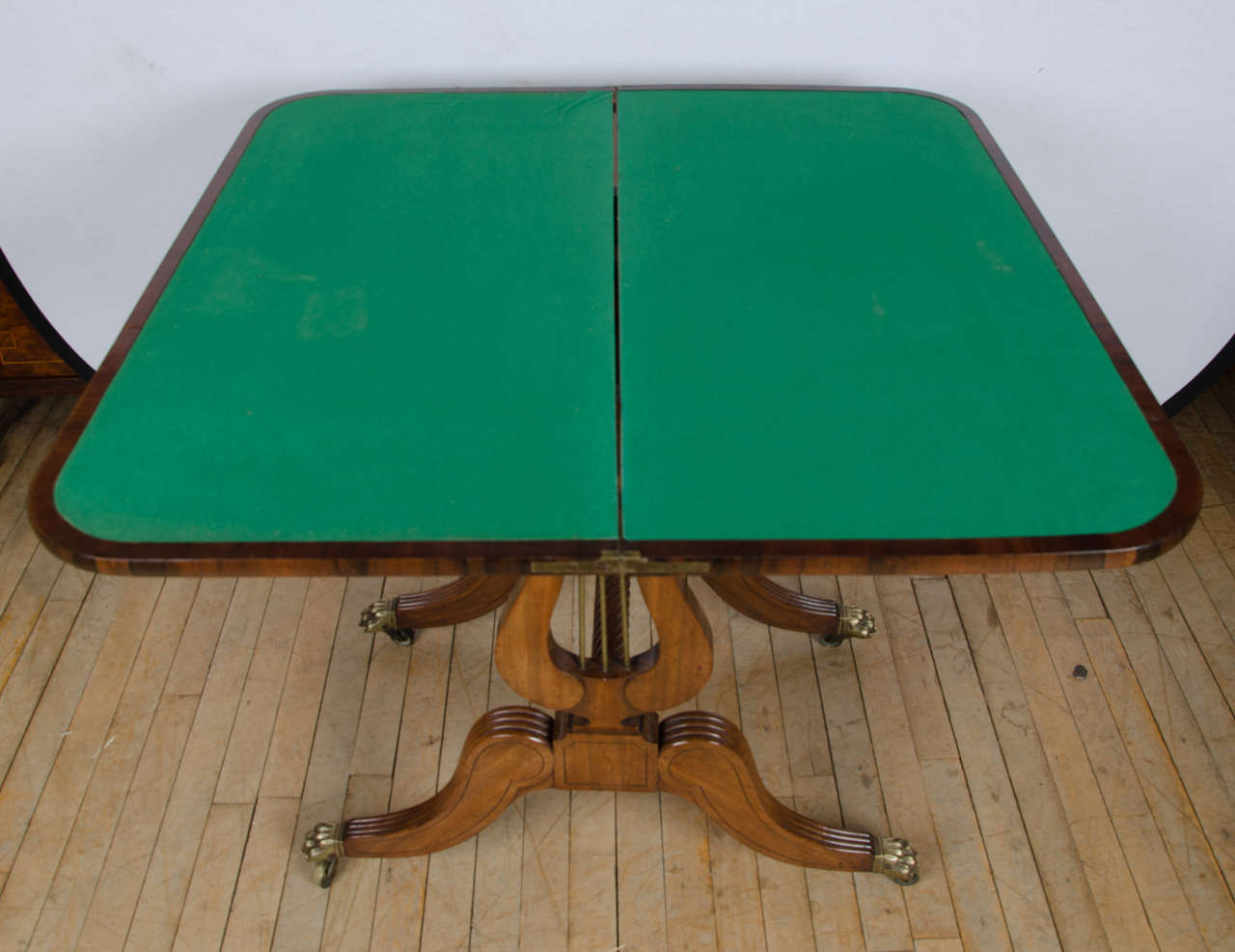 19th Century Mahogany Card Table with Double Lyre Design In Excellent Condition In London, GB