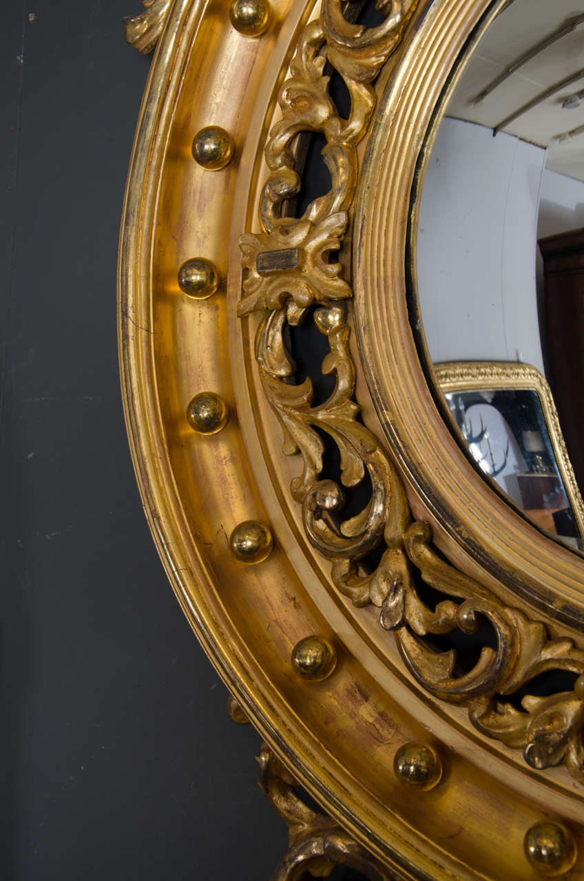 Late 19th Century Carved Giltwood Round Mirror 2