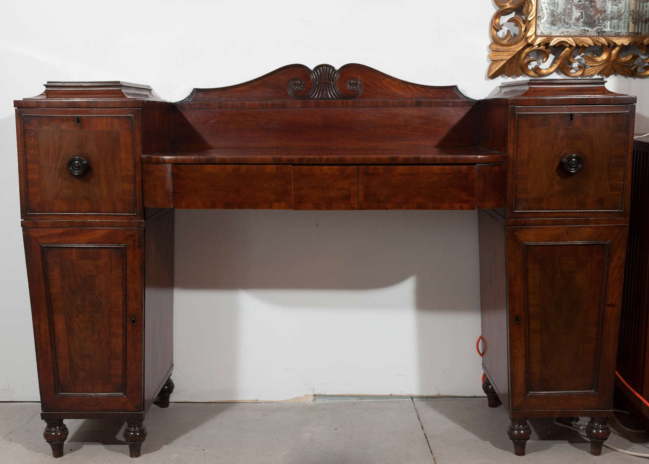 19th Century Double Pedestal William IV Mahogany Sideboard