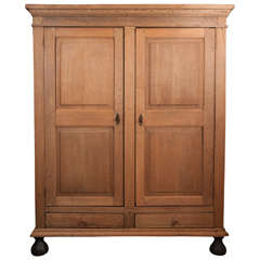 19th Century White Oak Flemish Armoire