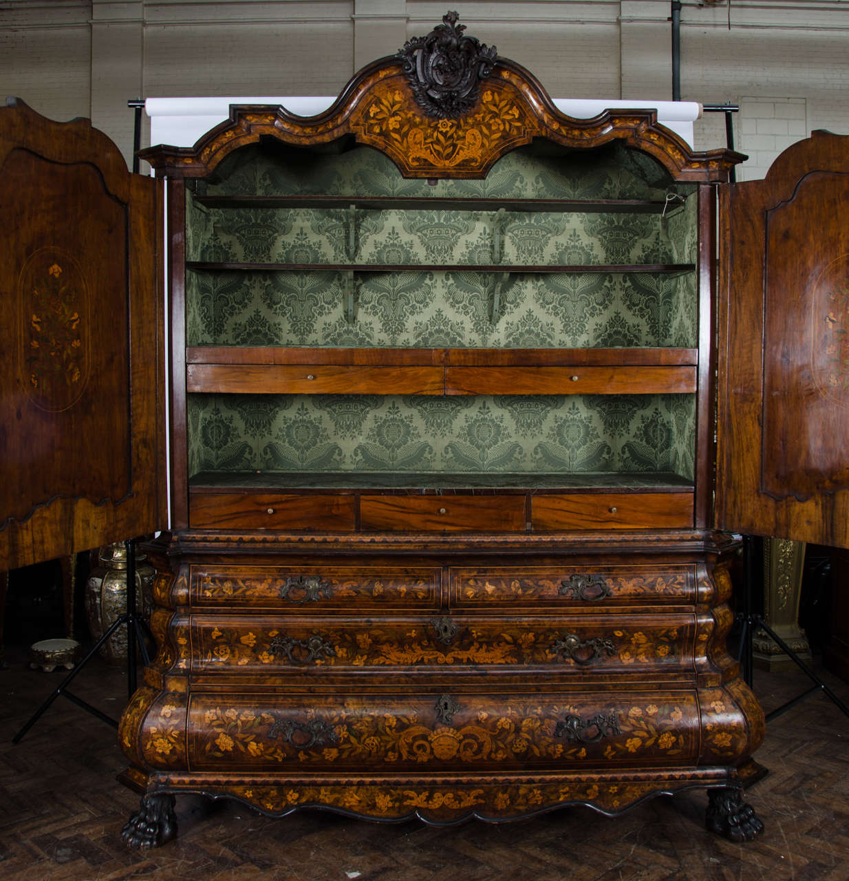 Inlay 18th Century Dutch Marquetry Armoire