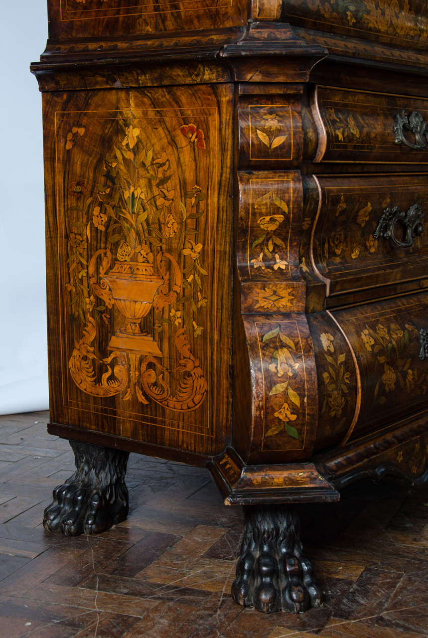 Walnut 18th Century Dutch Marquetry Armoire