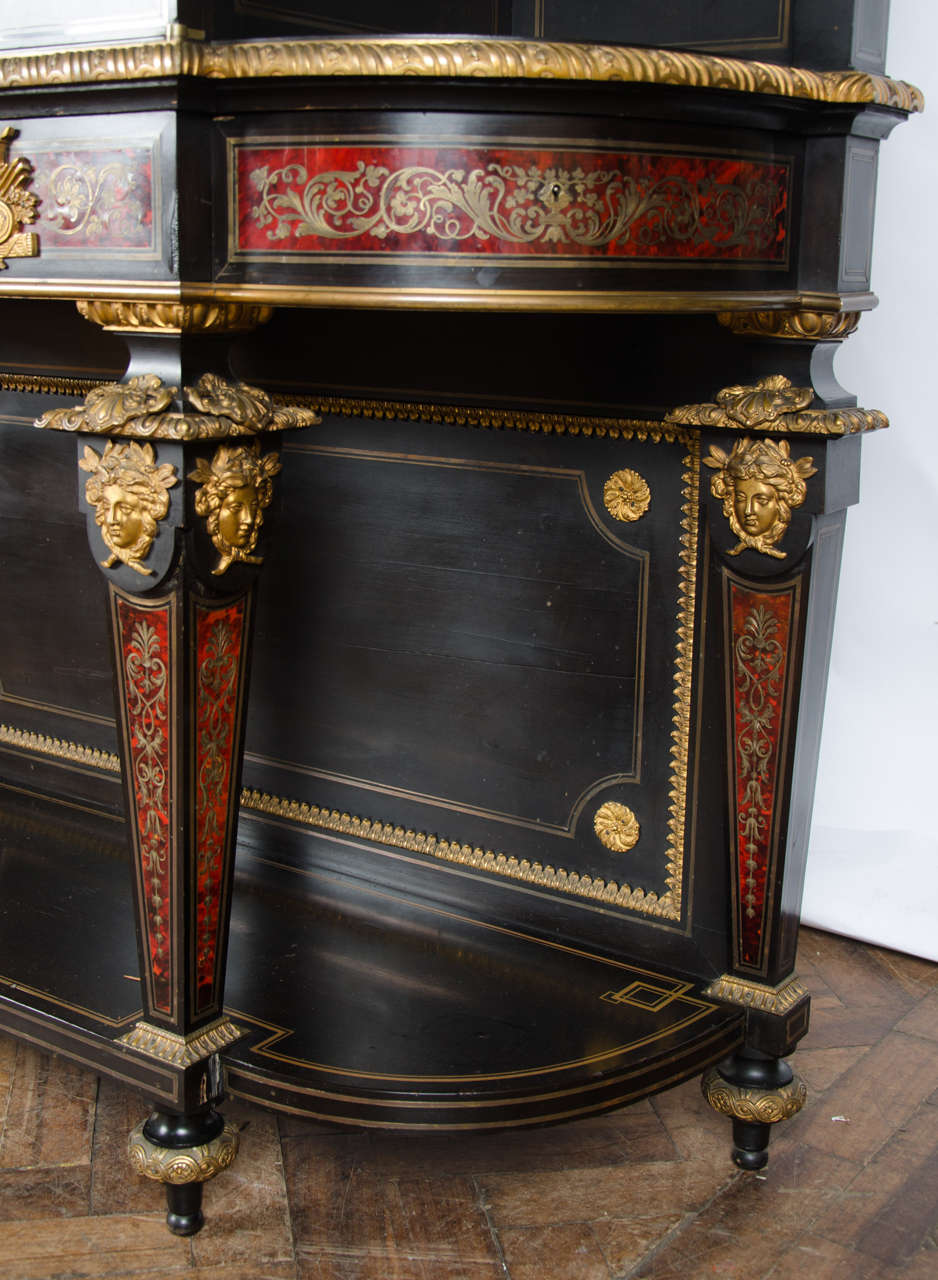 Late 19th Century Fine Quality Antique Boulle Style Side Cabinet For Sale