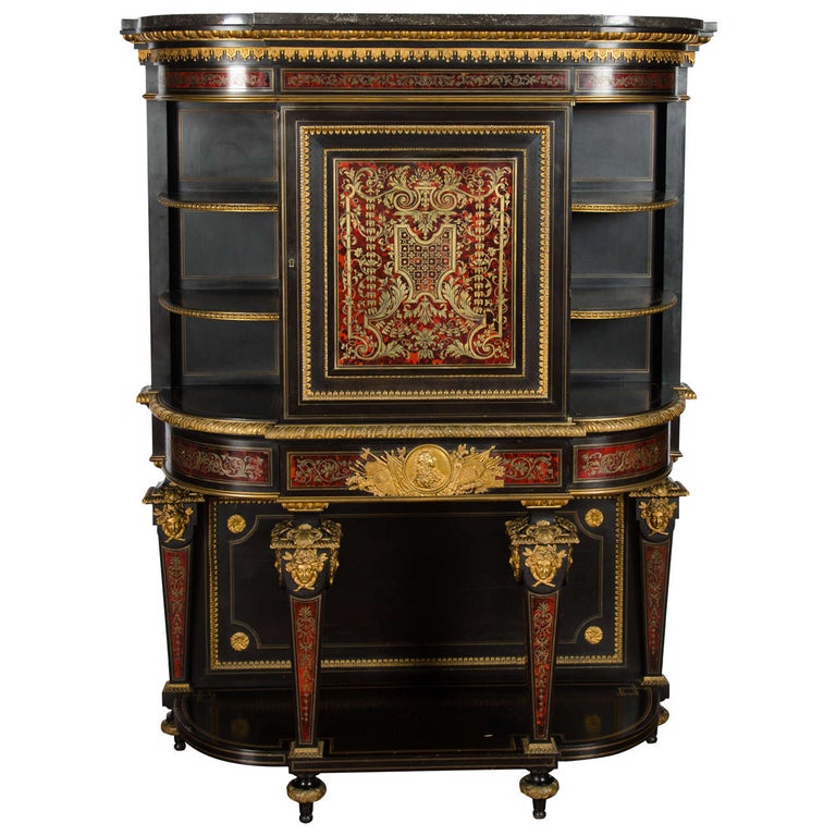 Fine Quality Antique Boulle Style Side Cabinet For Sale